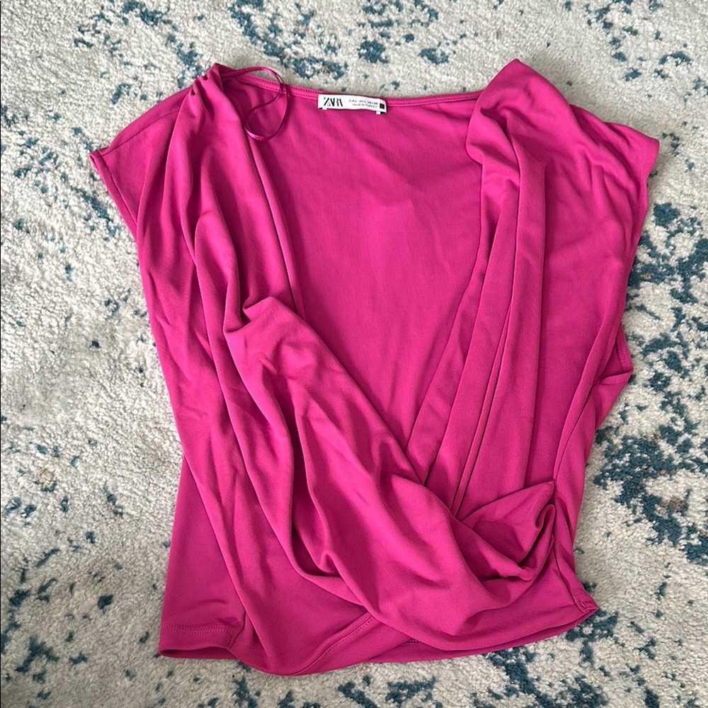 Zara Women's Pink Draped Top